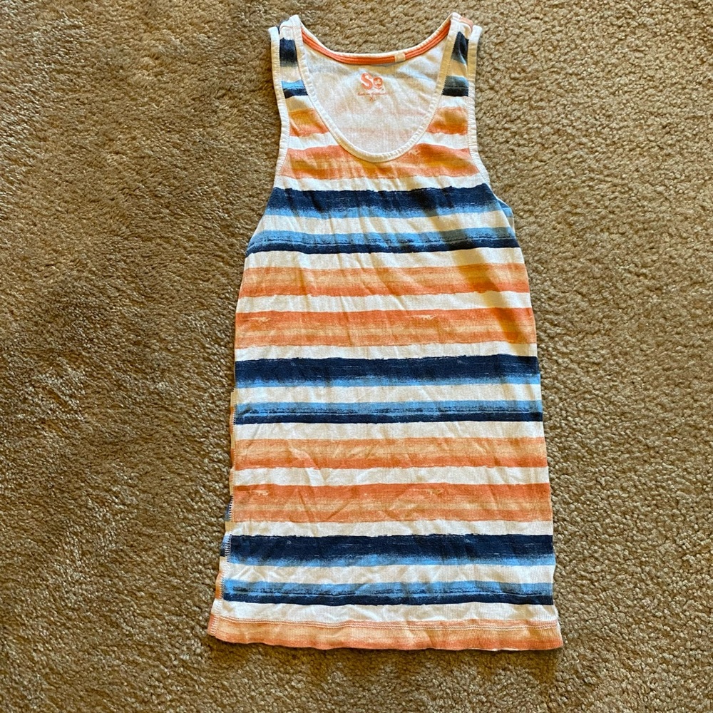Blue/Tangerine Striped Tank